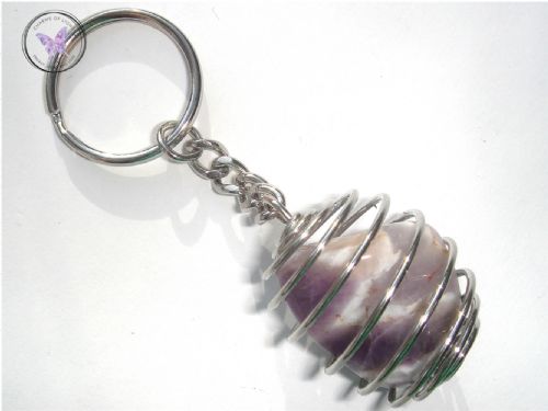 Amethyst Tumble Stone Keychain